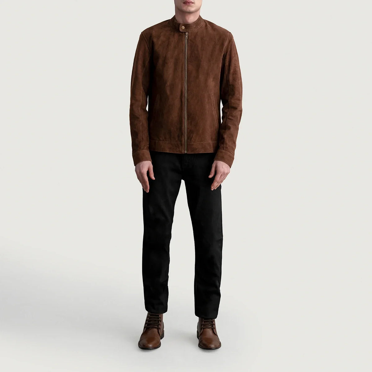 Zen Brown Suede Biker Jacket