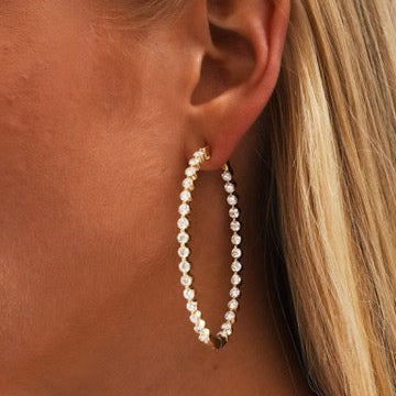 Midi Charlie Cloud® Double Sided Eternity Diamond Hoop Earrings 6.89 ctw