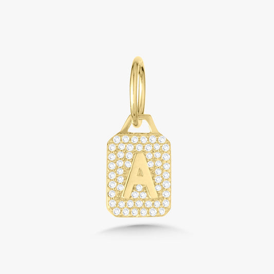 Mini Pave Diamond Initial Charm