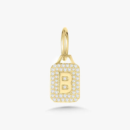 Mini Pave Diamond Initial Charm