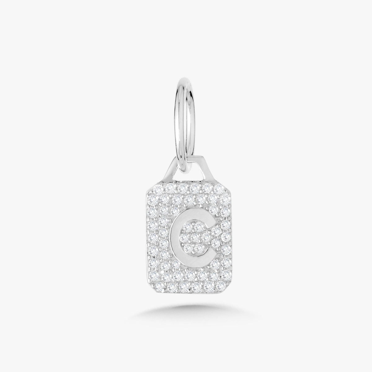 Mini Pave Diamond Initial Charm