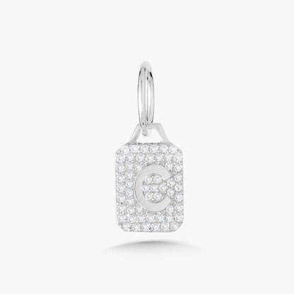 Mini Pave Diamond Initial Charm