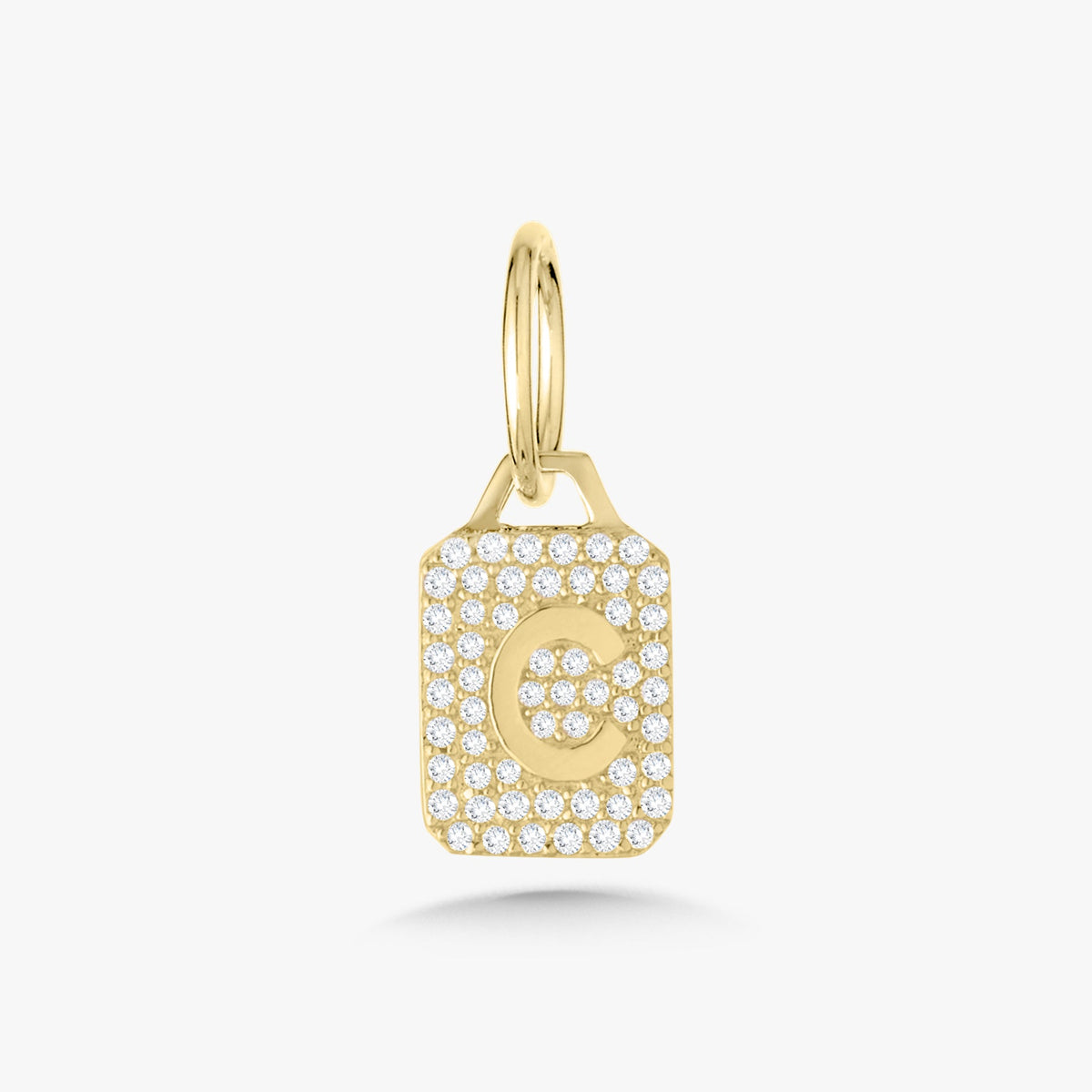Mini Pave Diamond Initial Charm
