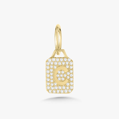 Mini Pave Diamond Initial Charm