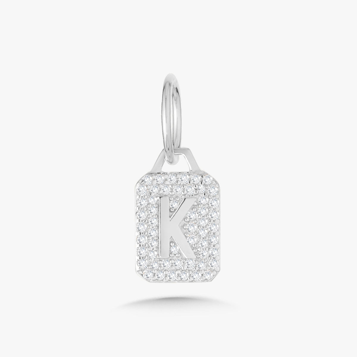 Mini Pave Diamond Initial Charm