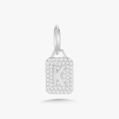 Mini Pave Diamond Initial Charm