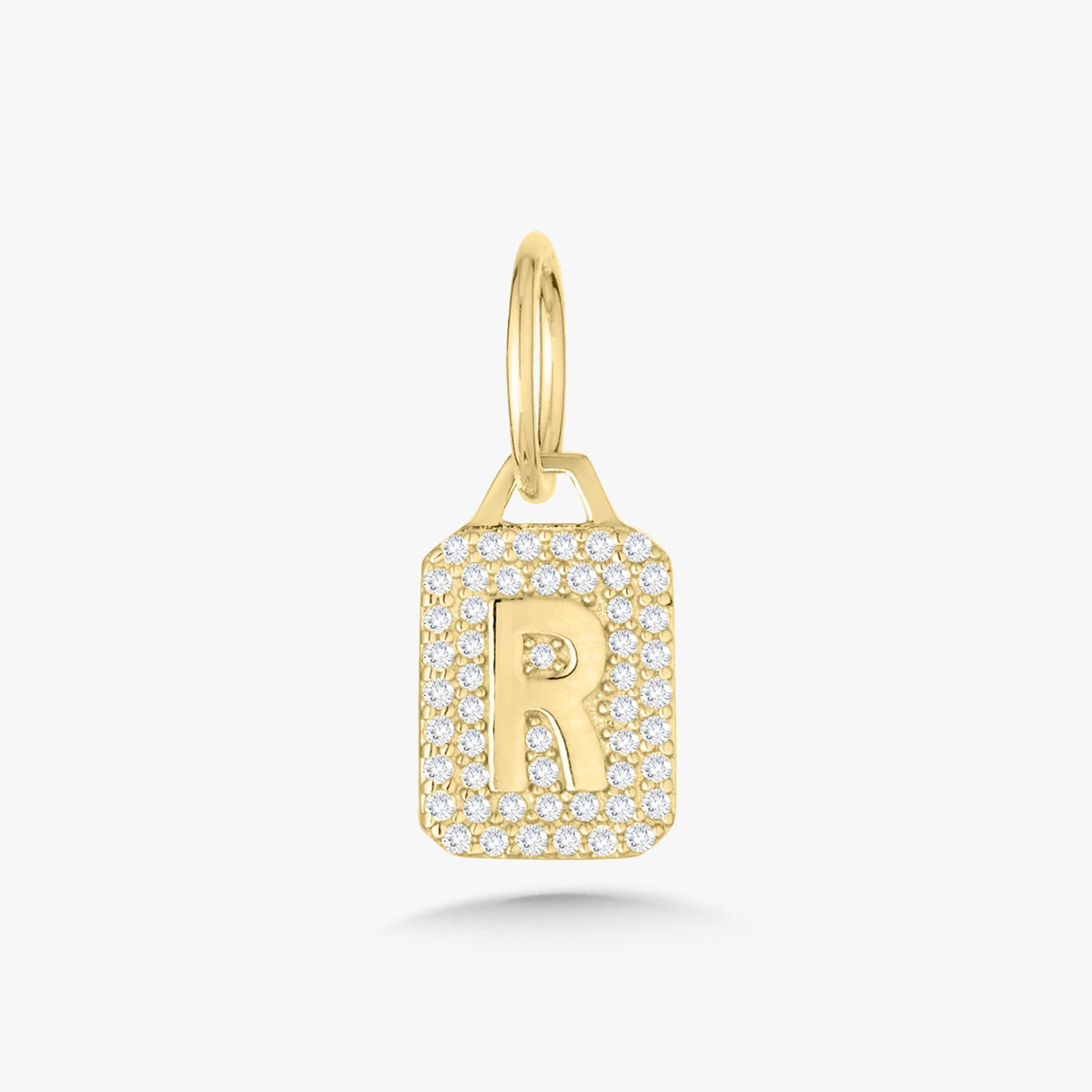 Mini Pave Diamond Initial Charm