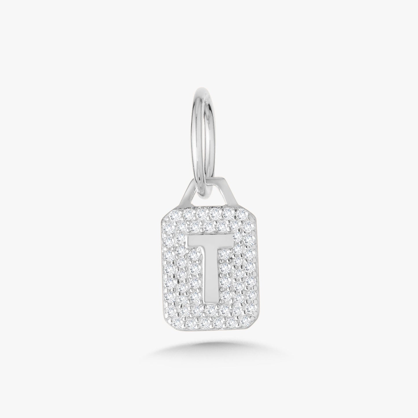 Mini Pave Diamond Initial Charm
