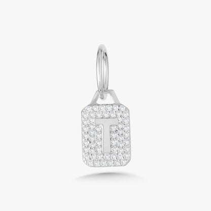Mini Pave Diamond Initial Charm