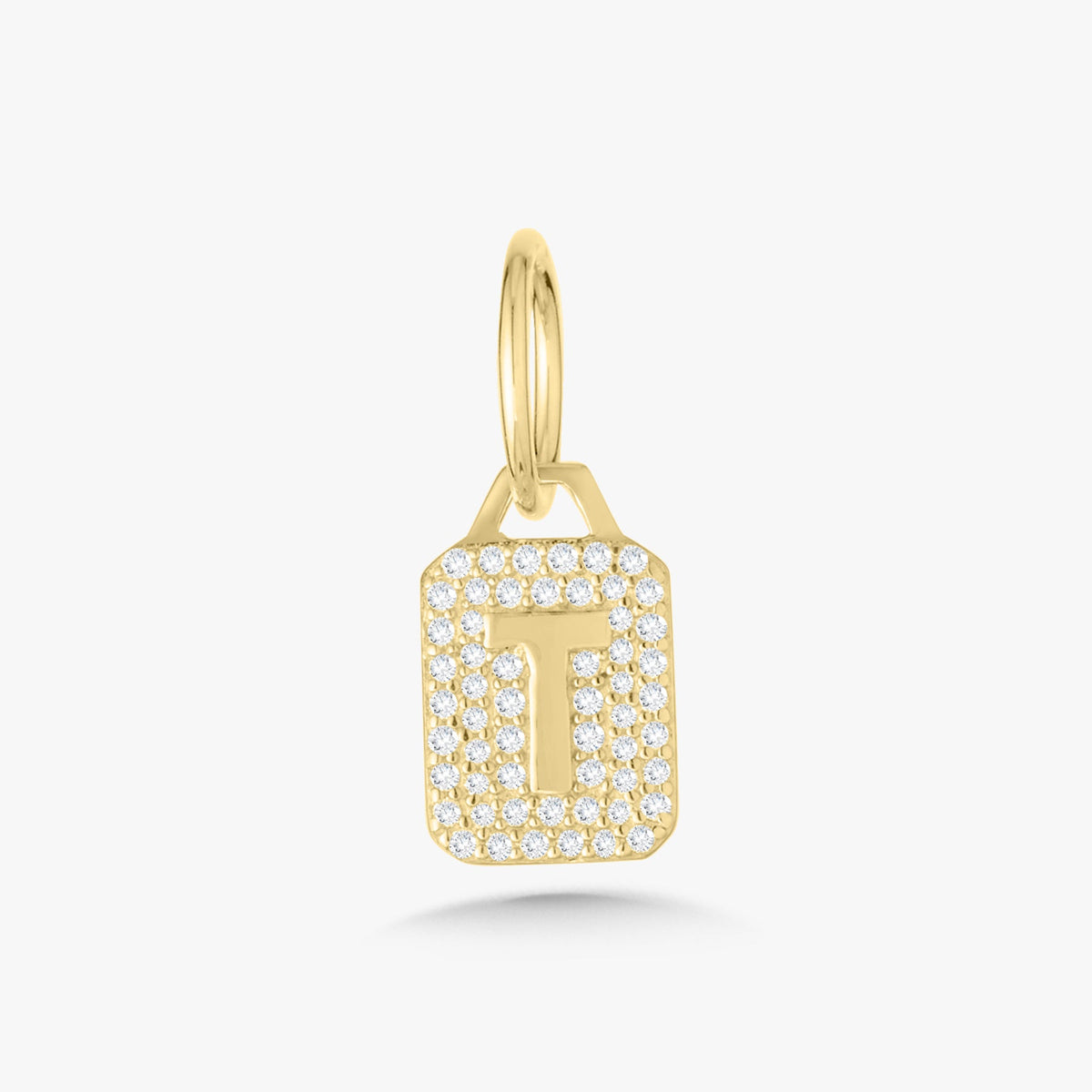 Mini Pave Diamond Initial Charm