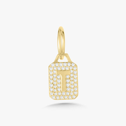 Mini Pave Diamond Initial Charm