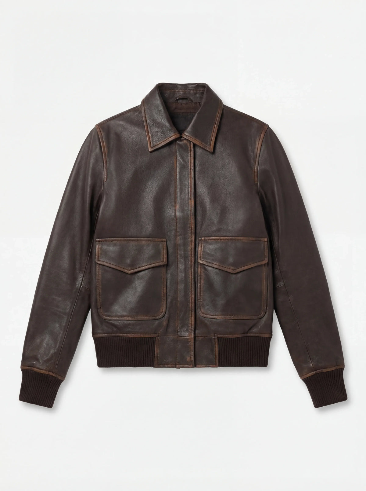 Westa A-2 Brown Leather Bomber Jacket