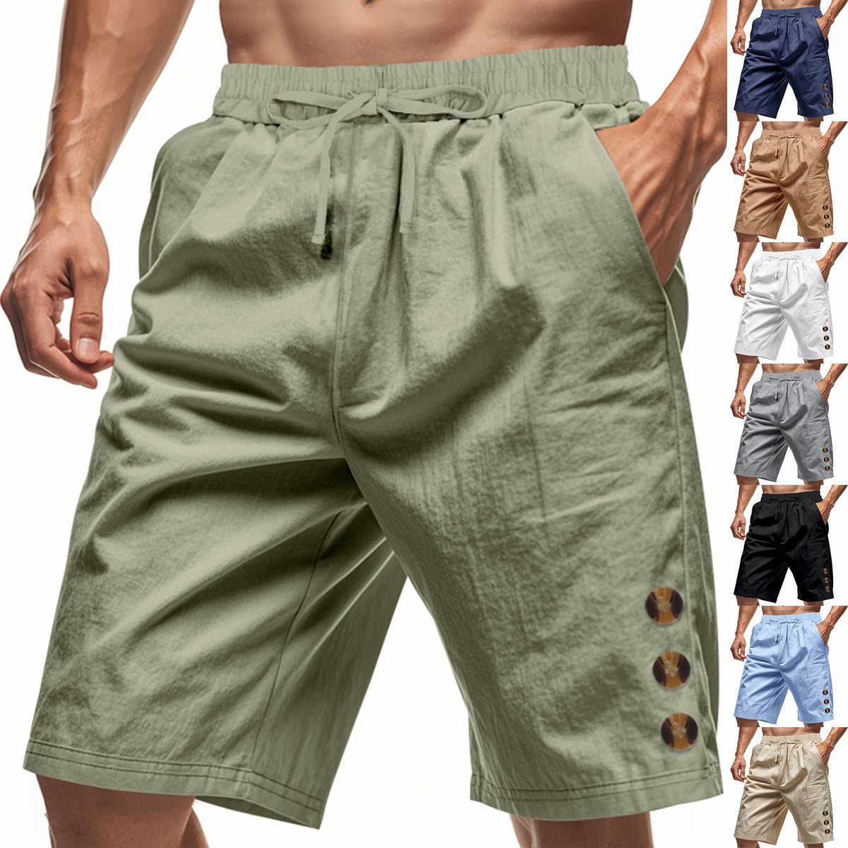 Men's Summer Loose Linen Beach Shorts