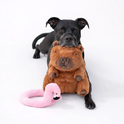 Capybara with Flamingo Floaty Dog Plush Toy