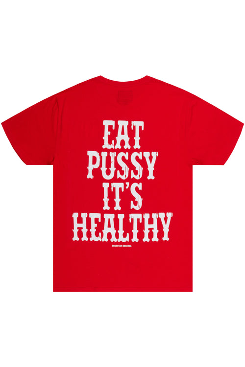 Alayna Red Oversized Tee