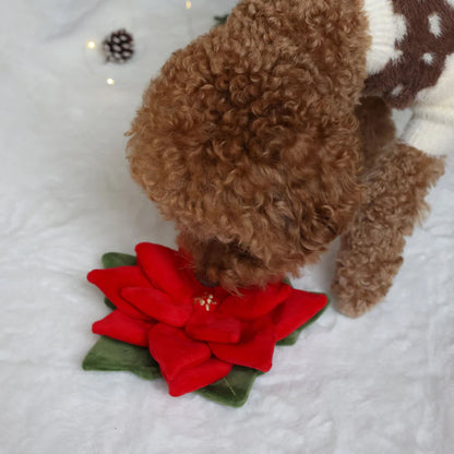 Snuffle Poinsettia Nosework Dog Plush Toy