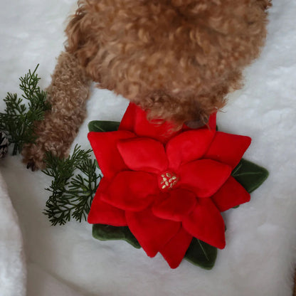 Snuffle Poinsettia Nosework Dog Plush Toy