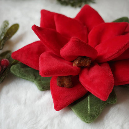 Snuffle Poinsettia Nosework Dog Plush Toy