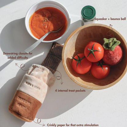 Tomato Soup Nosework Dog Plush Toy