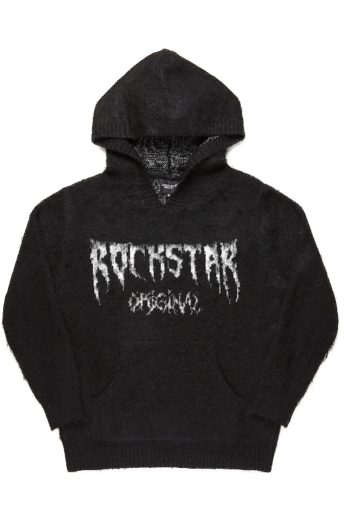 Boys Andros Black Graphic Knit Hoodie