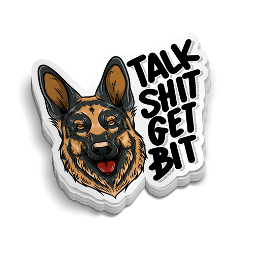 Talk Shit Get Bit | Funny Police K9 Stickers
