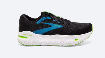 Brooks Mens Ghost Max Wide- Black/Atomic Blue/Jasmine (1104062E110)