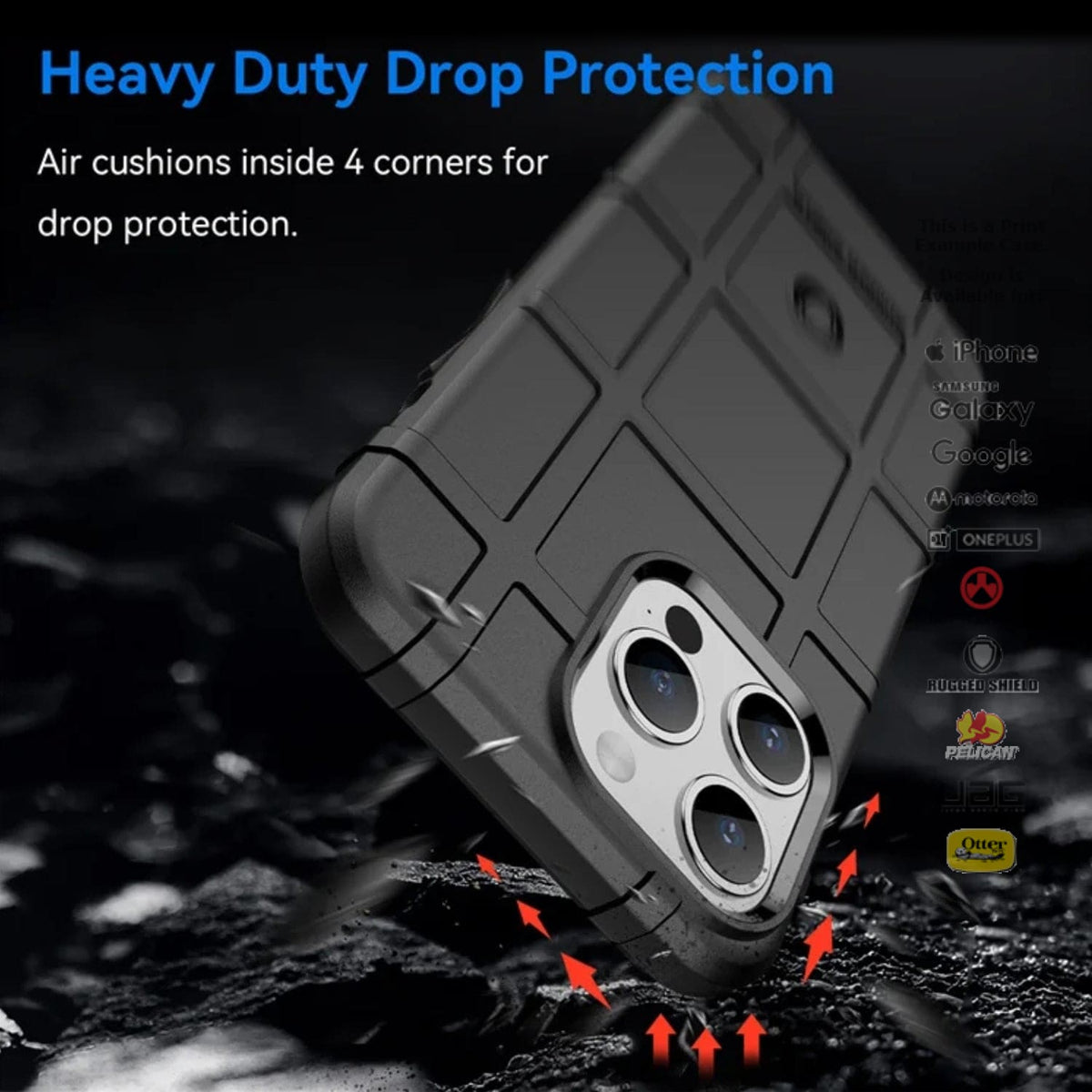 Rugged Shield Branded Solid Color TPU Cases for all Apple iPhone Models