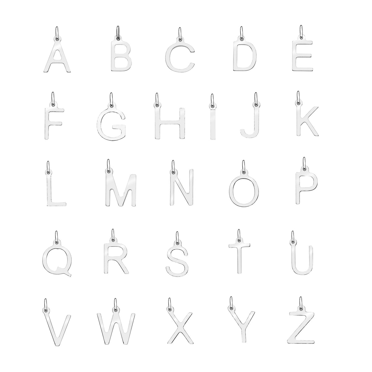 Silver Initial Letter Necklace