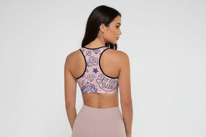 GymBumUK Girl Power Padded Sports Bra