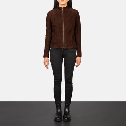 Rumella Mocha Suede Biker Jacket