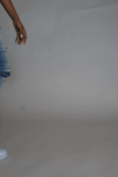 Ashela Med. Wash Rhinestone Stacked Jean