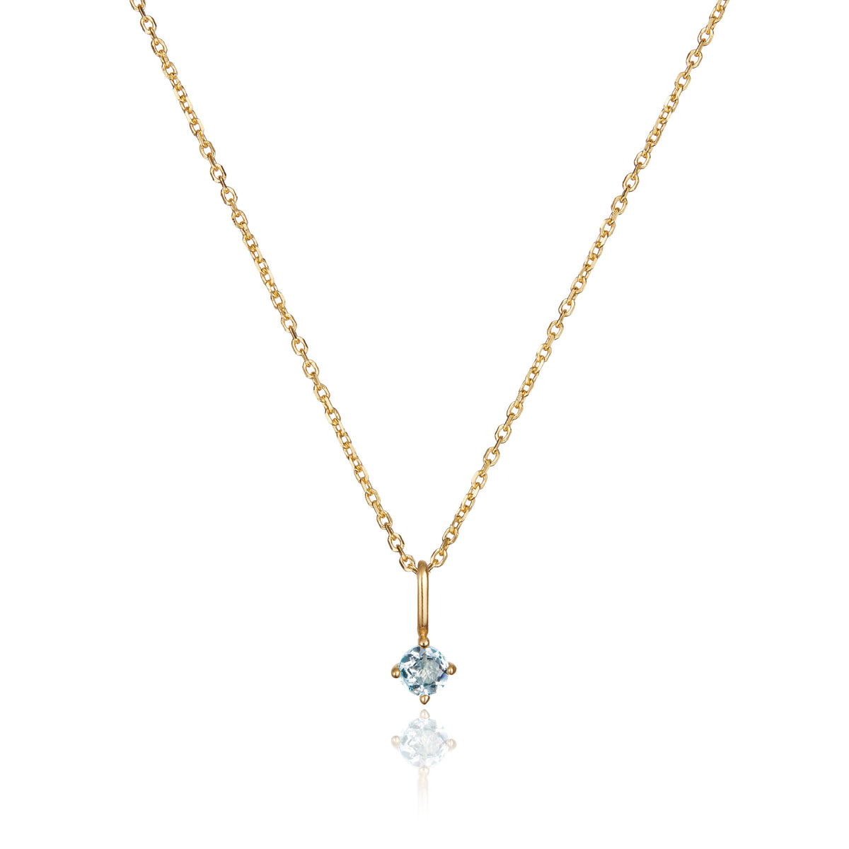 Gold Small Birthstone Pendant Necklace