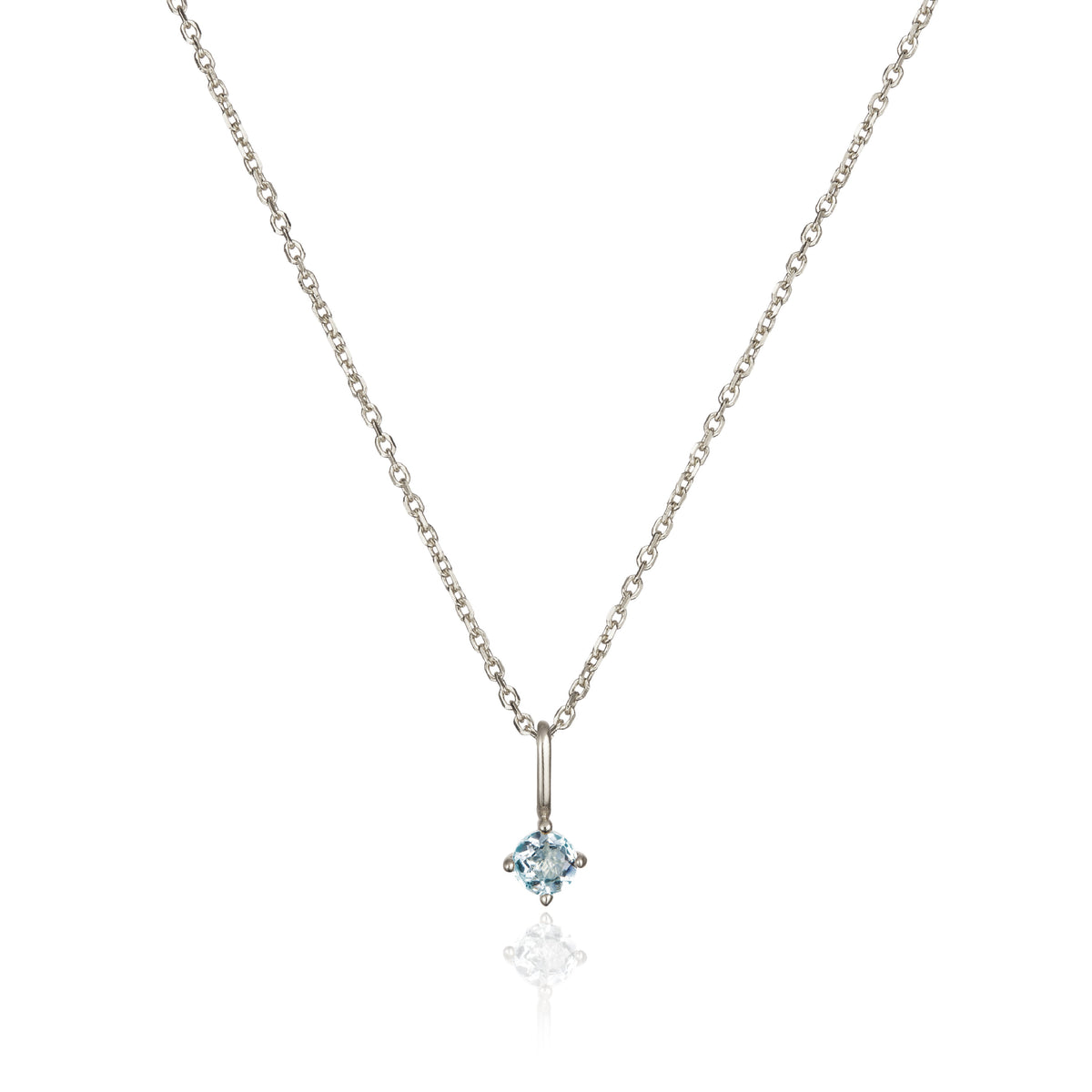 Silver Small Birthstone Pendant Necklace