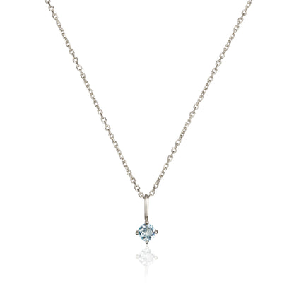 Silver Small Birthstone Pendant Necklace