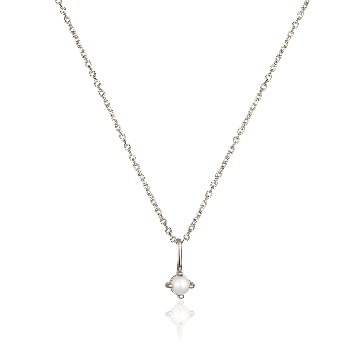 Silver Small Birthstone Pendant Necklace