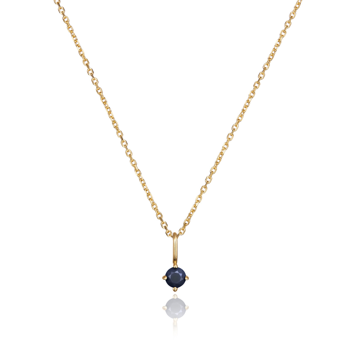 Gold Small Birthstone Pendant Necklace
