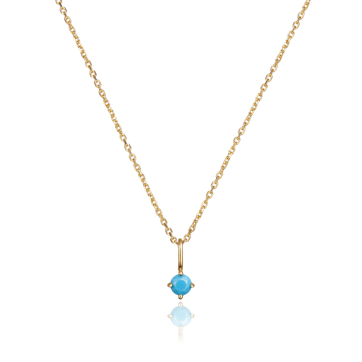 Gold Small Birthstone Pendant Necklace