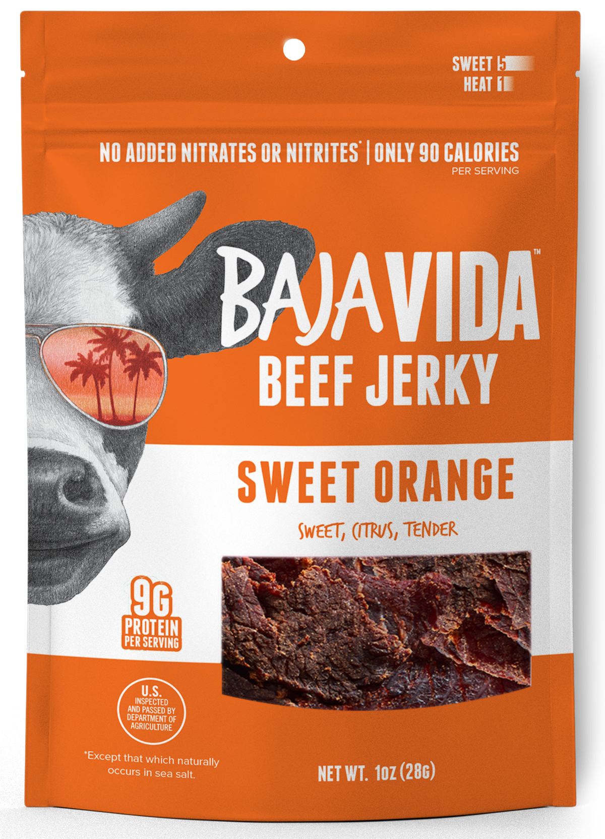 Baja Vida Snacks Sweet Orange Beef Jerky - 1 OZ 72 Pack