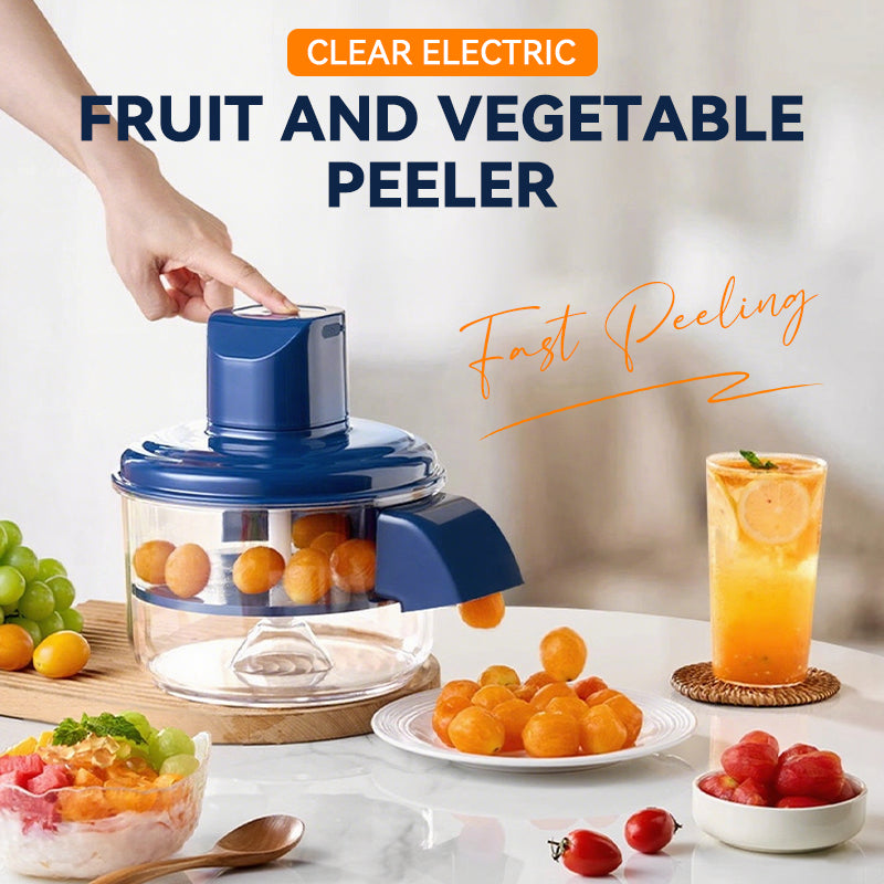 🍎 50% OFF! ⚡ Transparent Electric Peeler – Stainless steel blades, copper motor & 5 accessories – Ideal for peeling fruits and vegetables in no time 🥕