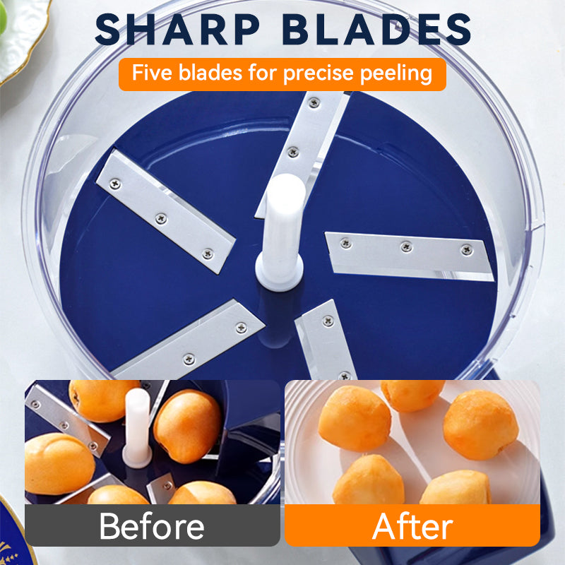 🍎 50% OFF! ⚡ Transparent Electric Peeler – Stainless steel blades, copper motor & 5 accessories – Ideal for peeling fruits and vegetables in no time 🥕
