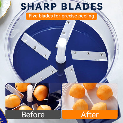 🍎 50% OFF! ⚡ Transparent Electric Peeler – Stainless steel blades, copper motor & 5 accessories – Ideal for peeling fruits and vegetables in no time 🥕
